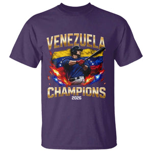 Venezuela Champions 2026 T Shirt - Beisbol Venezuelan Pride Flag - Baseball Fans TS02 Purple Print Your Wear
