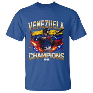 Venezuela Champions 2026 T Shirt - Beisbol Venezuelan Pride Flag - Baseball Fans TS02 Royal Blue Print Your Wear
