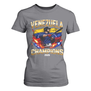 Venezuela Champions 2026 T Shirt For Women Beisbol Venezuelan Pride Flag Baseball Fans TS02 Charcoal Print Your Wear