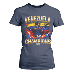 Venezuela Champions 2026 T Shirt For Women Beisbol Venezuelan Pride Flag Baseball Fans TS02 Navy Print Your Wear