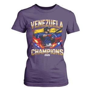 Venezuela Champions 2026 T Shirt For Women Beisbol Venezuelan Pride Flag Baseball Fans TS02 Purple Print Your Wear