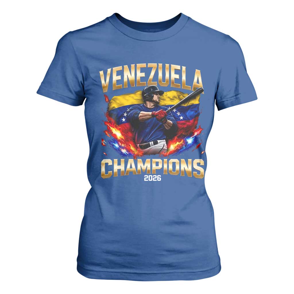 Venezuela Champions 2026 T Shirt For Women Beisbol Venezuelan Pride Flag Baseball Fans TS02 Royal Blue Print Your Wear