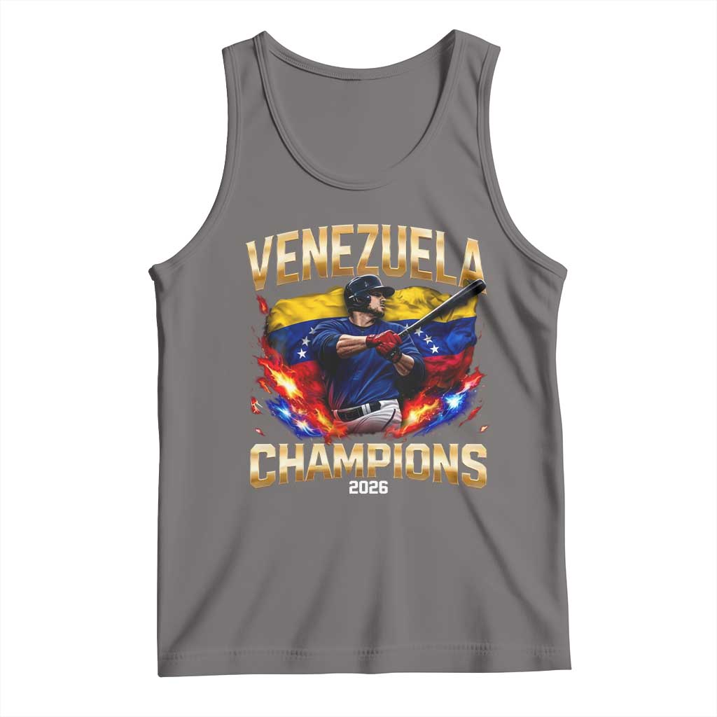Venezuela Champions 2026 Tank Top Beisbol Venezuelan Pride Flag Baseball Fans TS02 Deep Heather Print Your Wear