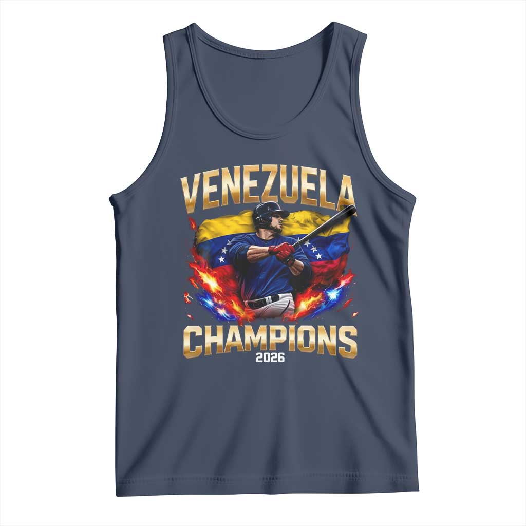 Venezuela Champions 2026 Tank Top Beisbol Venezuelan Pride Flag Baseball Fans TS02 Navy Print Your Wear