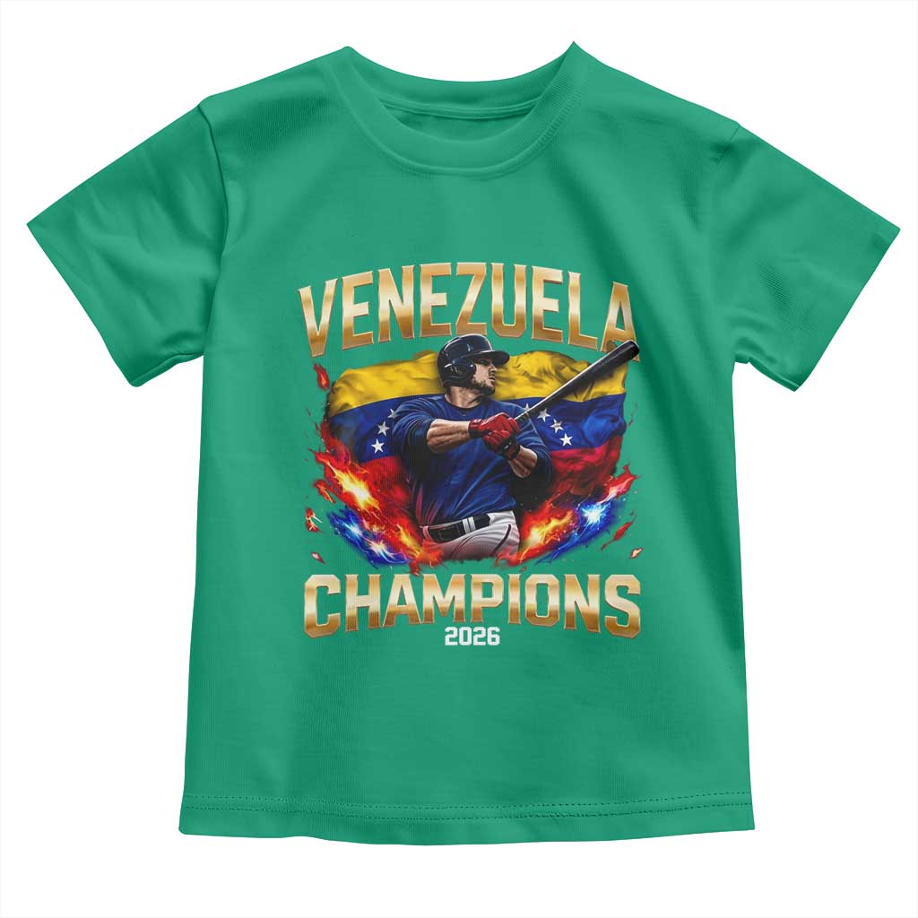 Venezuela Champions 2026 Toddler T Shirt Beisbol Venezuelan Pride Flag Baseball Fans TS02 Irish Green Print Your Wear