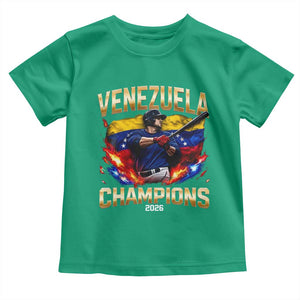 Venezuela Champions 2026 Toddler T Shirt Beisbol Venezuelan Pride Flag Baseball Fans TS02 Irish Green Print Your Wear