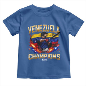 Venezuela Champions 2026 Toddler T Shirt Beisbol Venezuelan Pride Flag Baseball Fans TS02 Royal Blue Print Your Wear