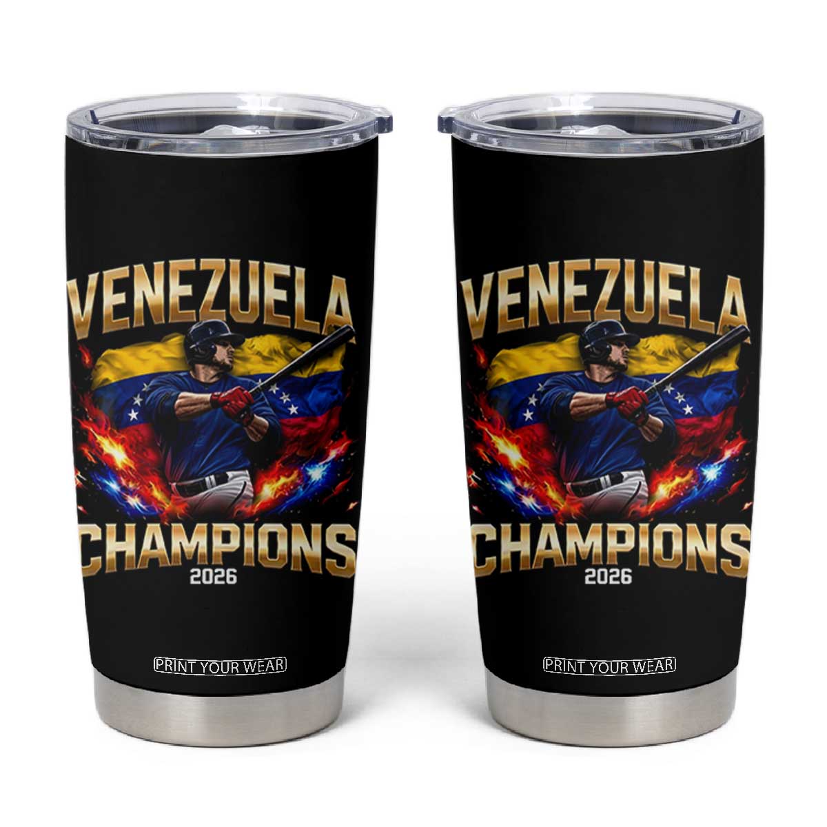Venezuela Champions 2026 Tumbler Cup Beisbol Venezuelan Pride Flag Baseball Fans TS02 Black Print Your Wear