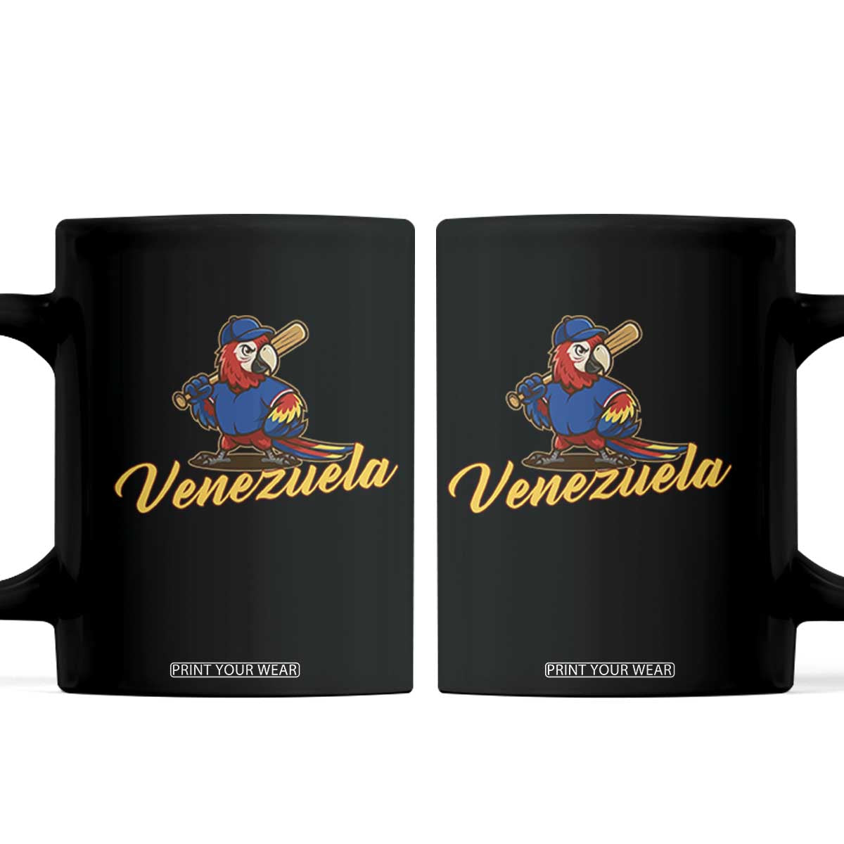 Venezuela Guacamaya Macaw Baseball Coffee Mug Venezuelan Pride Latino Beisbol Fans TS02 Black Print Your Wear