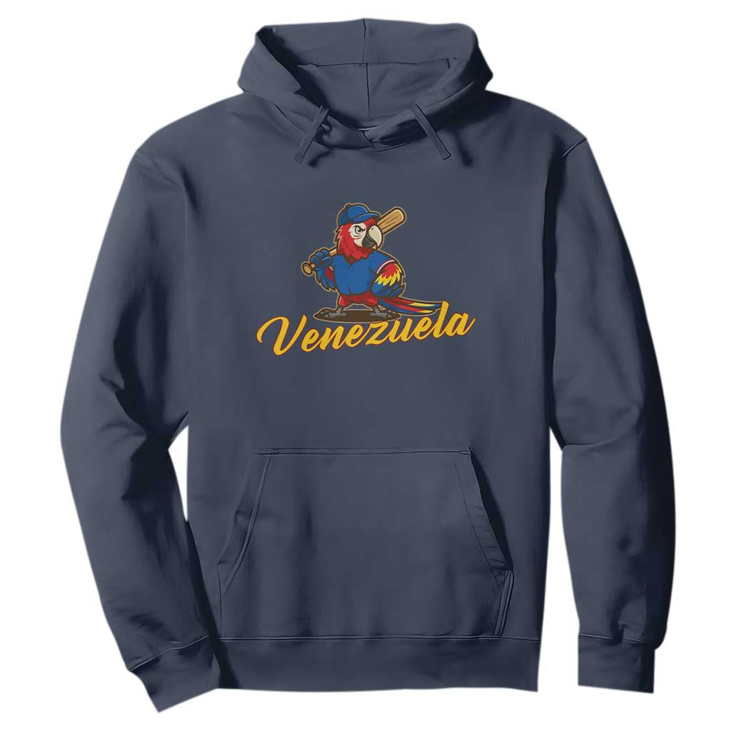 Venezuela Guacamaya Macaw Baseball Hoodie Venezuelan Pride Latino Beisbol Fans TS02 Navy Print Your Wear