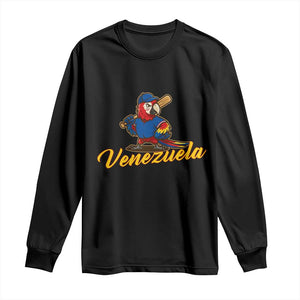 Venezuela Guacamaya Macaw Baseball Long Sleeve Shirt Venezuelan Pride Latino Beisbol Fans TS02 Black Print Your Wear