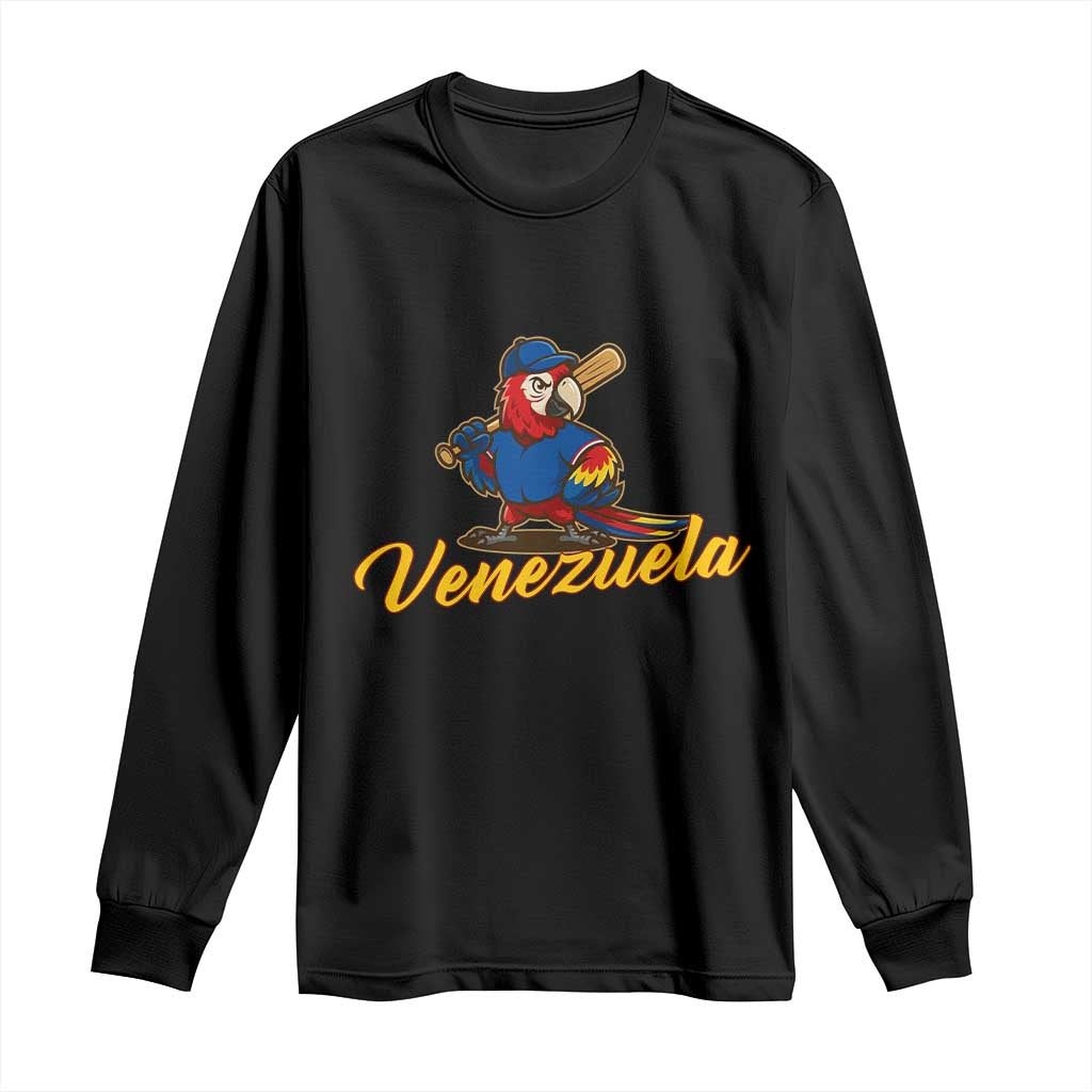 Venezuela Guacamaya Macaw Baseball Long Sleeve Shirt Venezuelan Pride Latino Beisbol Fans TS02 Black Print Your Wear
