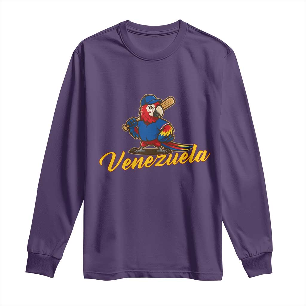 Venezuela Guacamaya Macaw Baseball Long Sleeve Shirt Venezuelan Pride Latino Beisbol Fans TS02 Purple Print Your Wear