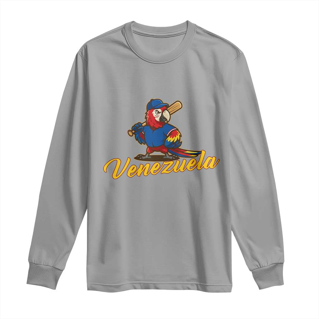 Venezuela Guacamaya Macaw Baseball Long Sleeve Shirt Venezuelan Pride Latino Beisbol Fans TS02 Sport Gray Print Your Wear