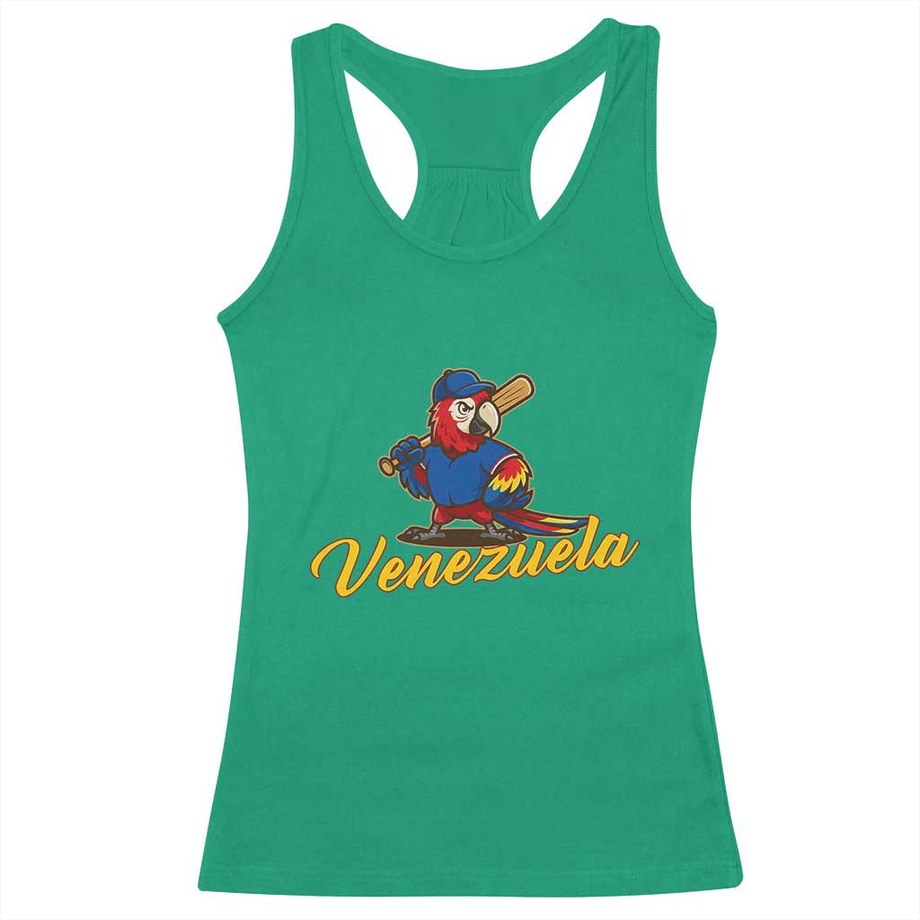 Venezuela Guacamaya Macaw Baseball Racerback Tank Top Venezuelan Pride Latino Beisbol Fans TS02 Irish Green Print Your Wear