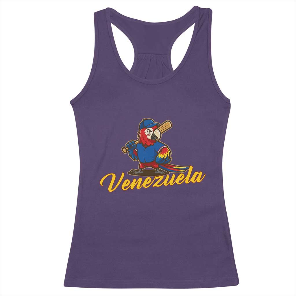 Venezuela Guacamaya Macaw Baseball Racerback Tank Top Venezuelan Pride Latino Beisbol Fans TS02 Purple Print Your Wear