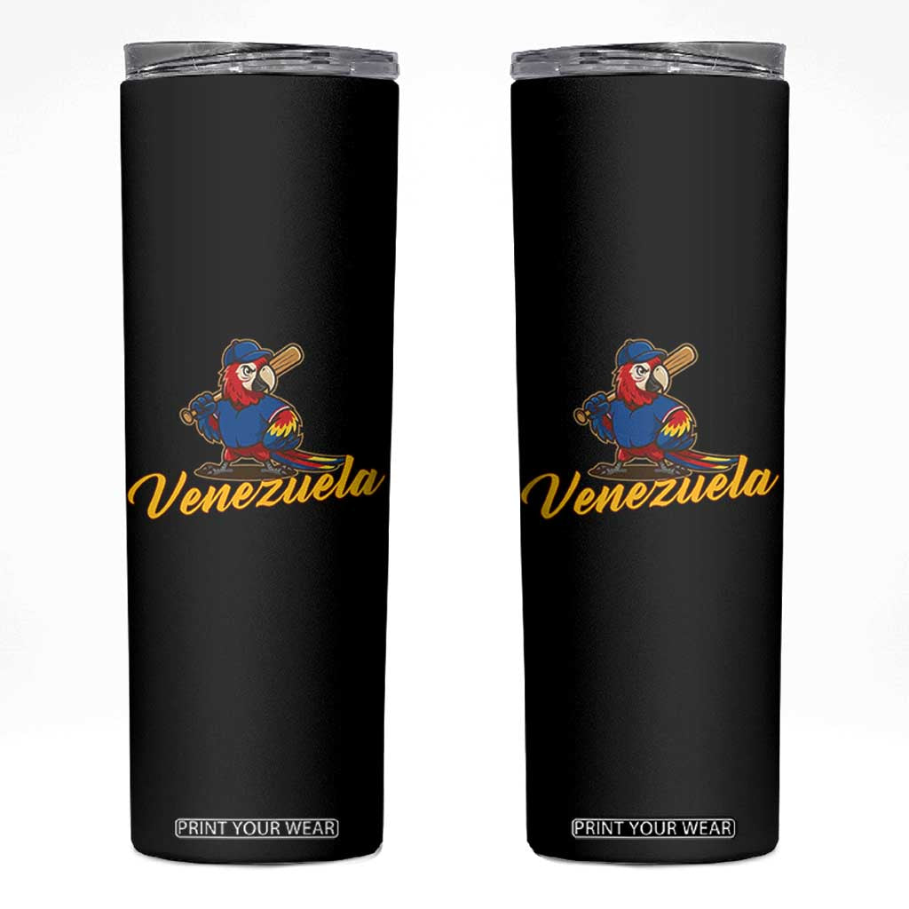 Venezuela Guacamaya Macaw Baseball Skinny Tumbler Venezuelan Pride Latino Beisbol Fans TS02 Black Print Your Wear
