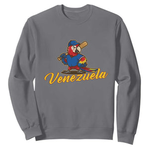 Venezuela Guacamaya Macaw Baseball Sweatshirt Venezuelan Pride Latino Beisbol Fans TS02 Charcoal Print Your Wear