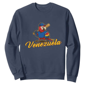 Venezuela Guacamaya Macaw Baseball Sweatshirt Venezuelan Pride Latino Beisbol Fans TS02 Navy Print Your Wear