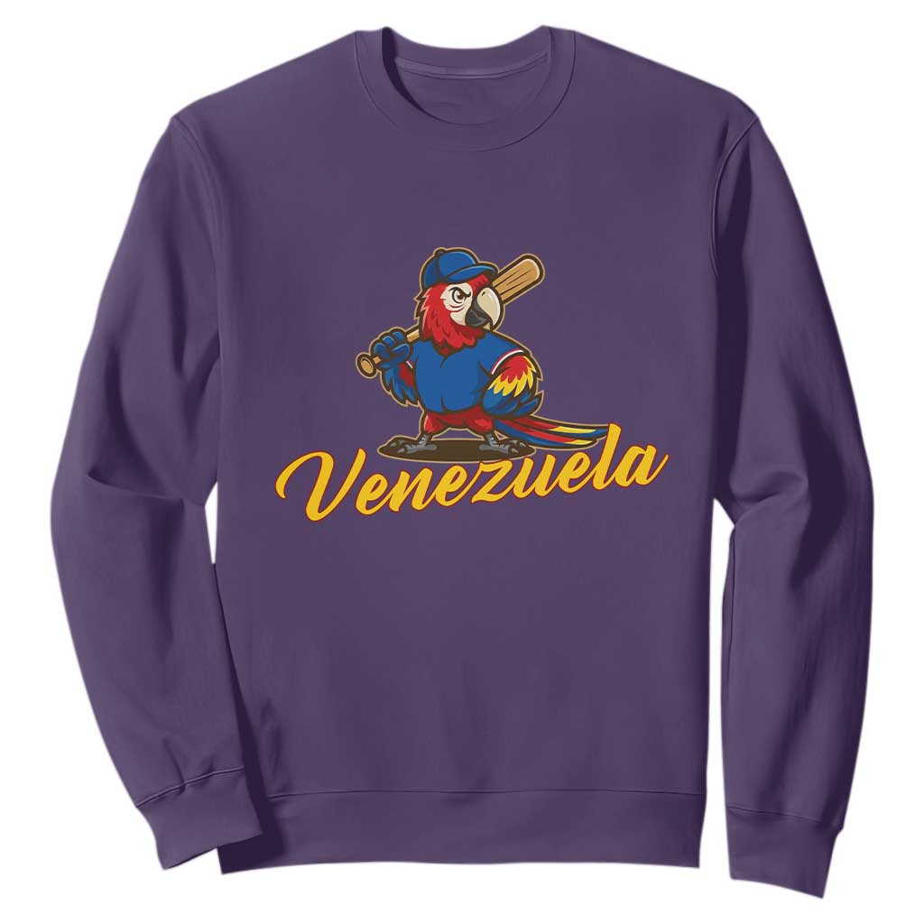Venezuela Guacamaya Macaw Baseball Sweatshirt Venezuelan Pride Latino Beisbol Fans TS02 Purple Print Your Wear