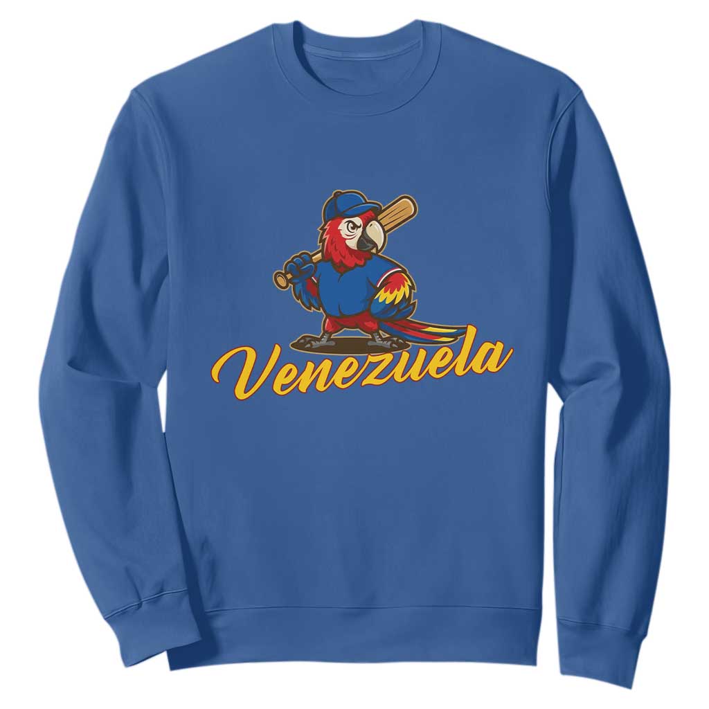 Venezuela Guacamaya Macaw Baseball Sweatshirt Venezuelan Pride Latino Beisbol Fans TS02 Royal Blue Print Your Wear