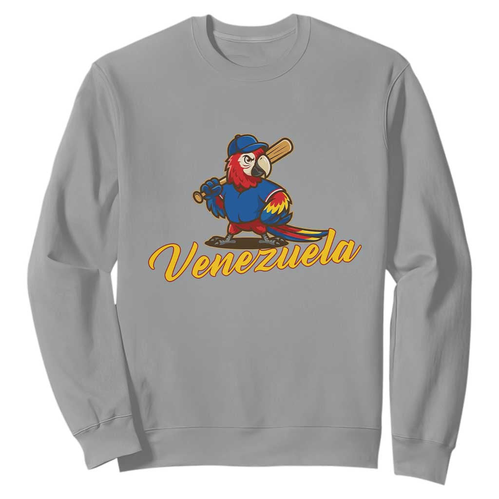 Venezuela Guacamaya Macaw Baseball Sweatshirt Venezuelan Pride Latino Beisbol Fans TS02 Sport Gray Print Your Wear