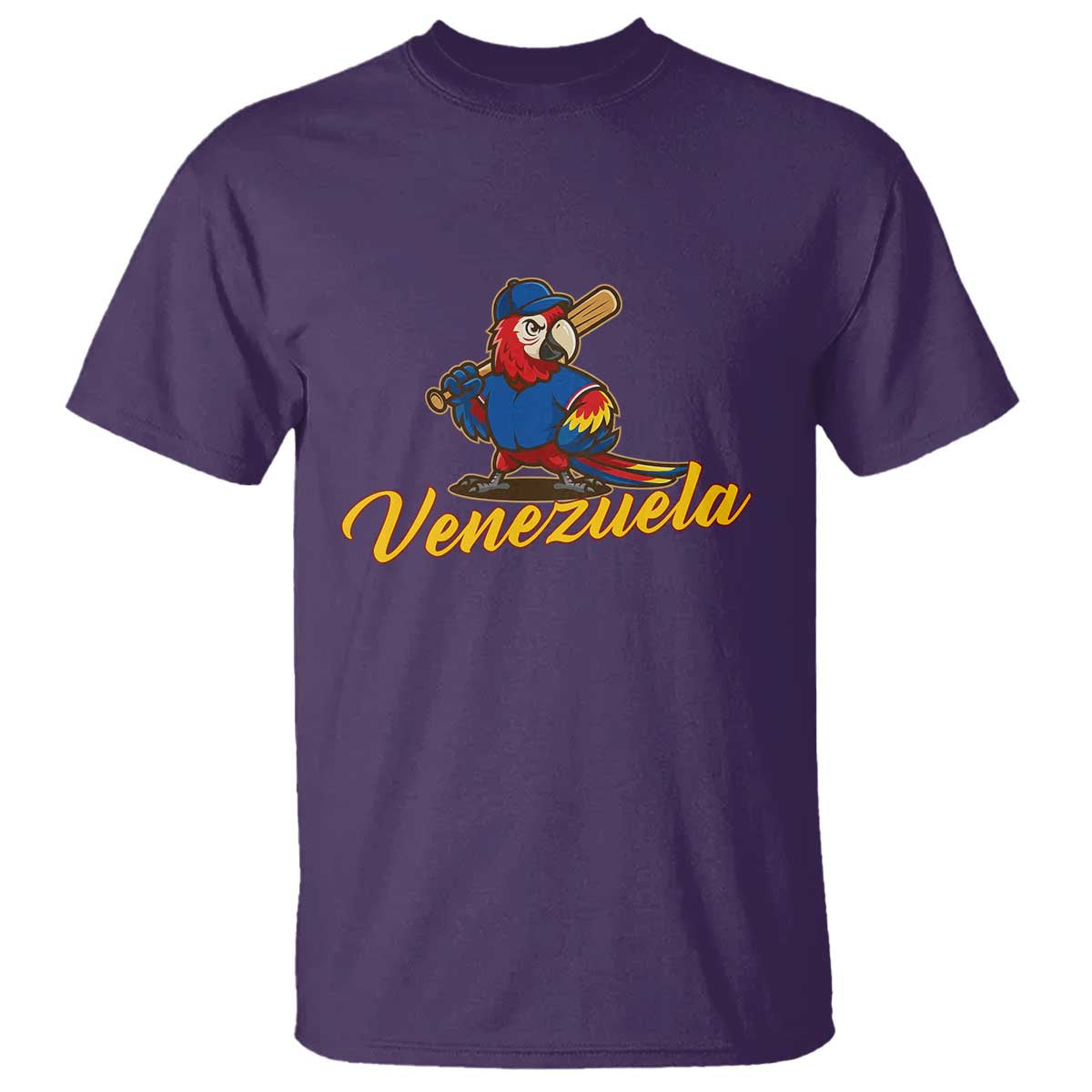 Venezuela Guacamaya Macaw Baseball T Shirt Venezuelan Pride Latino Beisbol Fans TS02 Purple Print Your Wear
