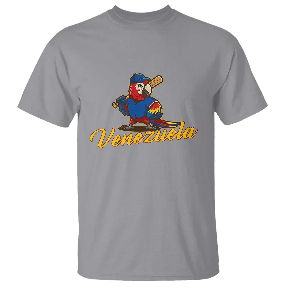 Venezuela Guacamaya Macaw Baseball T Shirt Venezuelan Pride Latino Beisbol Fans TS02 Sport Gray Print Your Wear