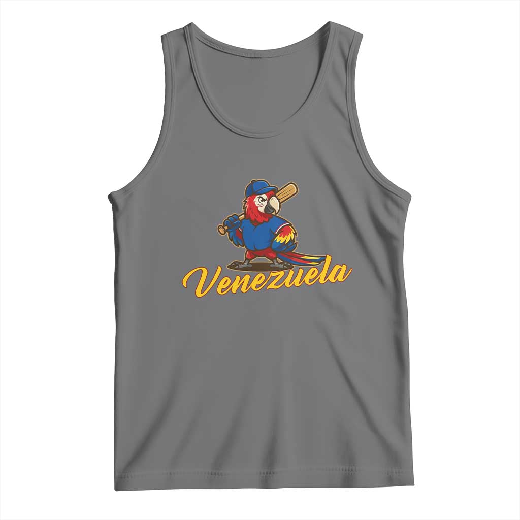 Venezuela Guacamaya Macaw Baseball Tank Top Venezuelan Pride Latino Beisbol Fans TS02 Black Heather Print Your Wear