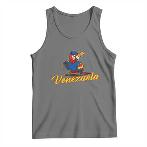 Venezuela Guacamaya Macaw Baseball Tank Top Venezuelan Pride Latino Beisbol Fans TS02 Black Heather Print Your Wear