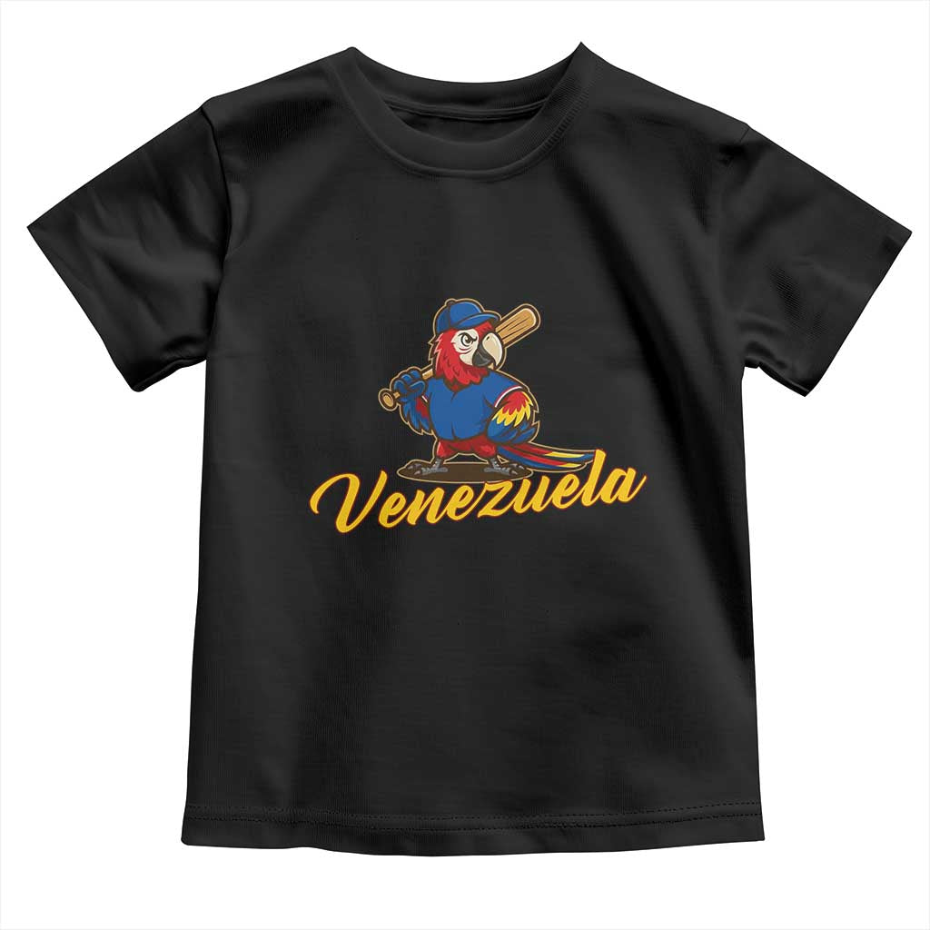 Venezuela Guacamaya Macaw Baseball Toddler T Shirt Venezuelan Pride Latino Beisbol Fans TS02 Black Print Your Wear