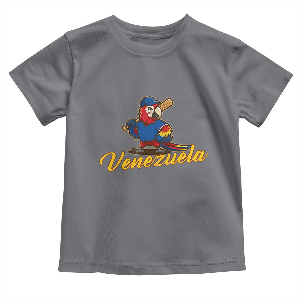 Venezuela Guacamaya Macaw Baseball Toddler T Shirt Venezuelan Pride Latino Beisbol Fans TS02 Charcoal Print Your Wear