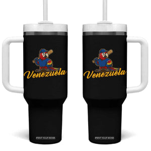 Venezuela Guacamaya Macaw Baseball Tumbler With Handle Venezuelan Pride Latino Beisbol Fans TS02 One Size: 40 oz Black Print Your Wear