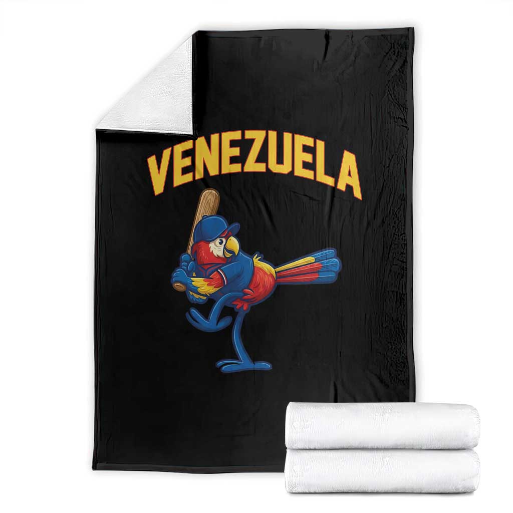 Venezuela Baseball Macaw Batter Throw Blanket Ara Macao Guacamaya Venezuelan Pride TS02 Black Print Your Wear