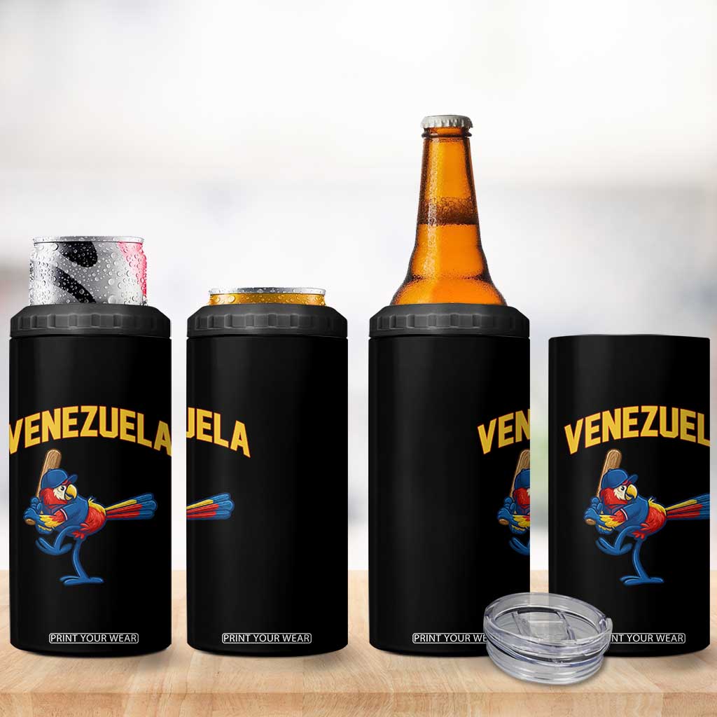 Venezuela Baseball Macaw Batter 4 in 1 Can Cooler Tumbler Ara Macao Guacamaya Venezuelan Pride TS02 Print Your Wear