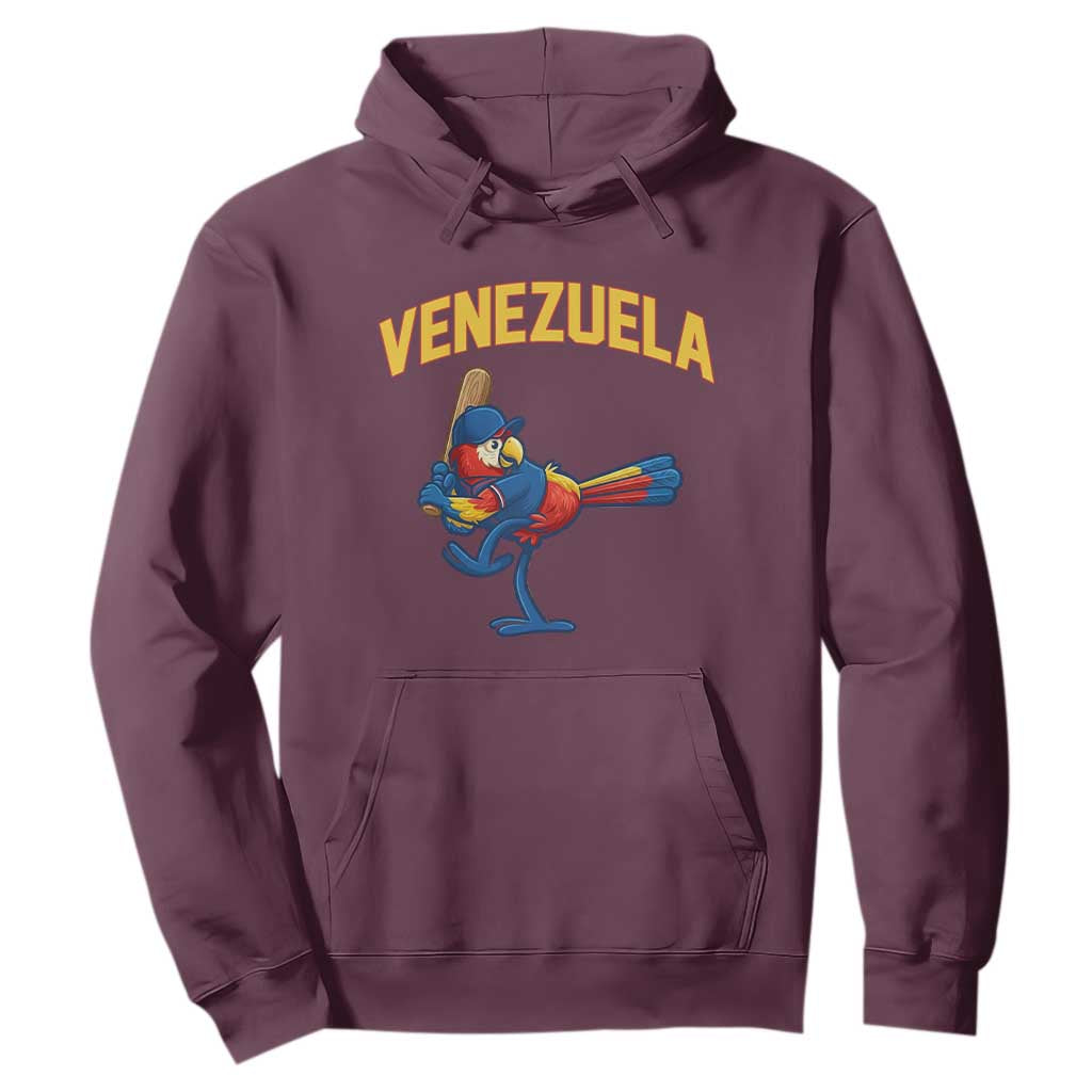 Venezuela Baseball Macaw Batter Hoodie Ara Macao Guacamaya Venezuelan Pride TS02 Maroon Print Your Wear