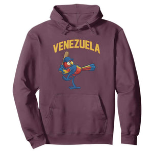 Venezuela Baseball Macaw Batter Hoodie Ara Macao Guacamaya Venezuelan Pride TS02 Maroon Print Your Wear