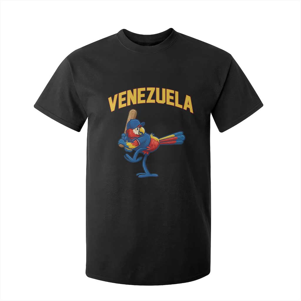 Venezuela Baseball Macaw Batter T Shirt For Kid Ara Macao Guacamaya Venezuelan Pride TS02 Black Print Your Wear