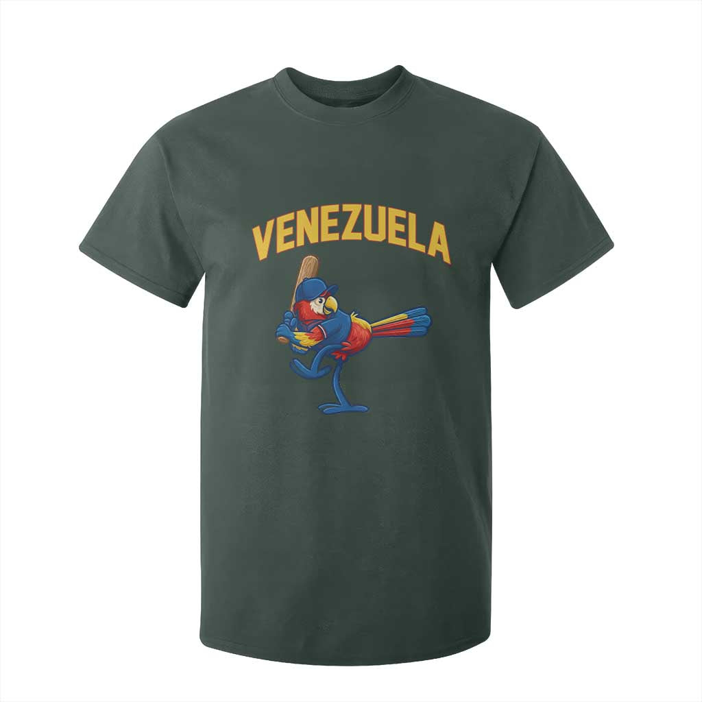 Venezuela Baseball Macaw Batter T Shirt For Kid Ara Macao Guacamaya Venezuelan Pride TS02 Dark Forest Green Print Your Wear