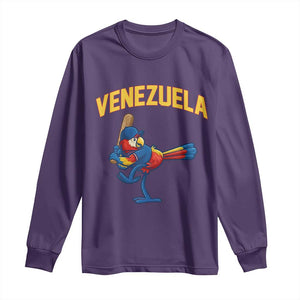 Venezuela Baseball Macaw Batter Long Sleeve Shirt Ara Macao Guacamaya Venezuelan Pride TS02 Purple Print Your Wear