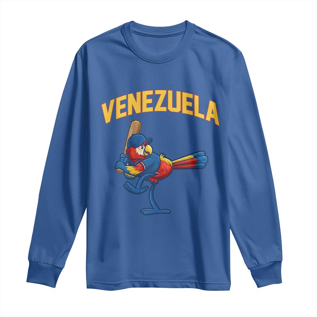 Venezuela Baseball Macaw Batter Long Sleeve Shirt Ara Macao Guacamaya Venezuelan Pride TS02 Royal Blue Print Your Wear