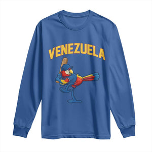 Venezuela Baseball Macaw Batter Long Sleeve Shirt Ara Macao Guacamaya Venezuelan Pride TS02 Royal Blue Print Your Wear