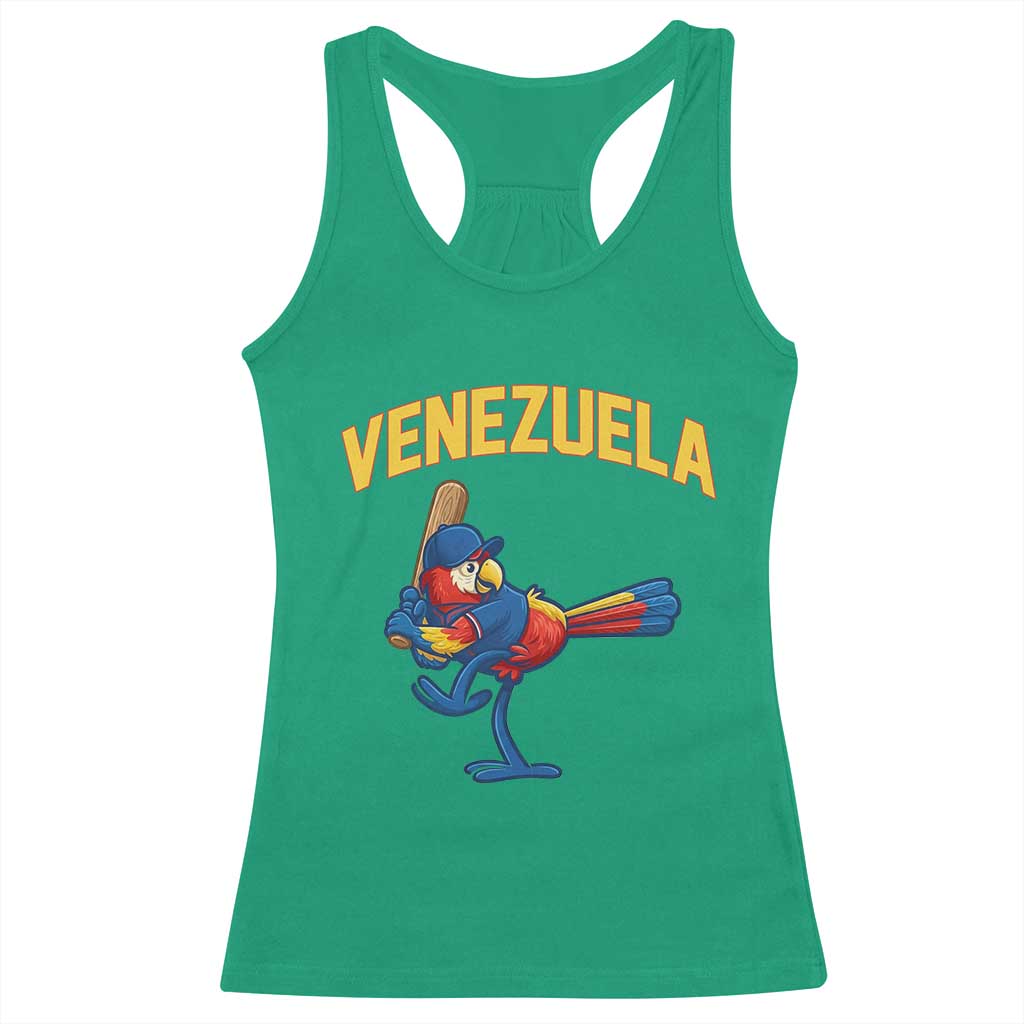 Venezuela Baseball Macaw Batter Racerback Tank Top Ara Macao Guacamaya Venezuelan Pride TS02 Irish Green Print Your Wear