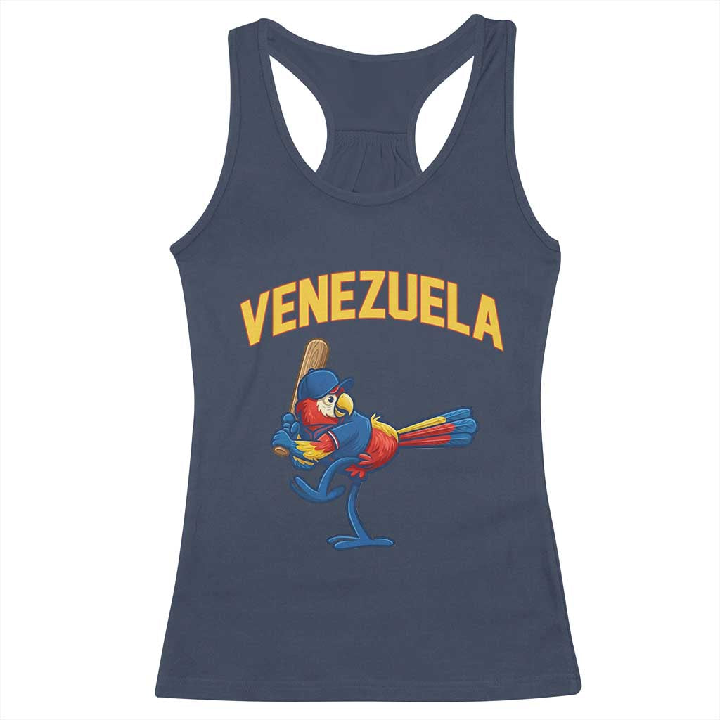 Venezuela Baseball Macaw Batter Racerback Tank Top Ara Macao Guacamaya Venezuelan Pride TS02 Navy Print Your Wear