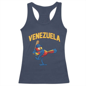 Venezuela Baseball Macaw Batter Racerback Tank Top Ara Macao Guacamaya Venezuelan Pride TS02 Navy Print Your Wear
