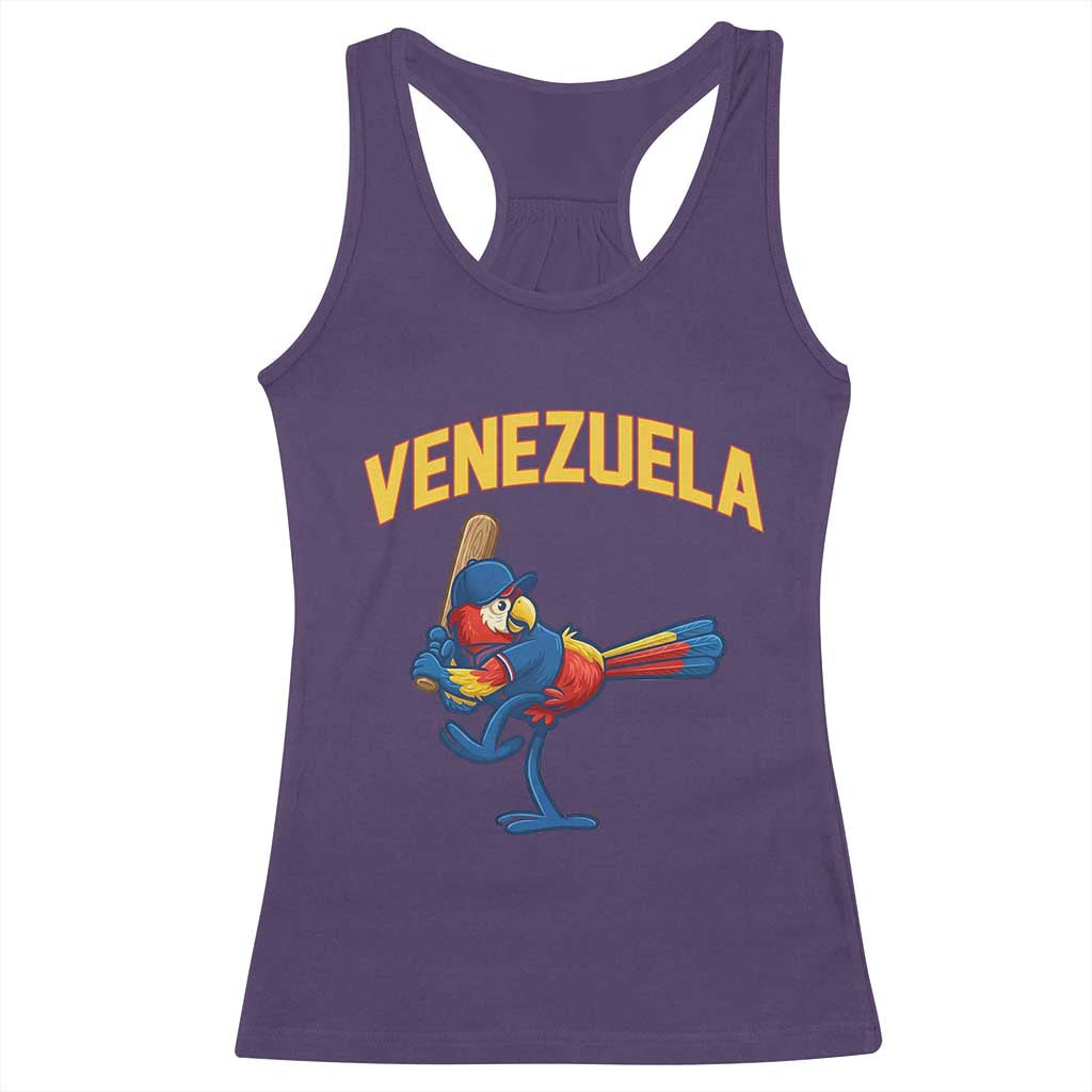 Venezuela Baseball Macaw Batter Racerback Tank Top Ara Macao Guacamaya Venezuelan Pride TS02 Purple Print Your Wear