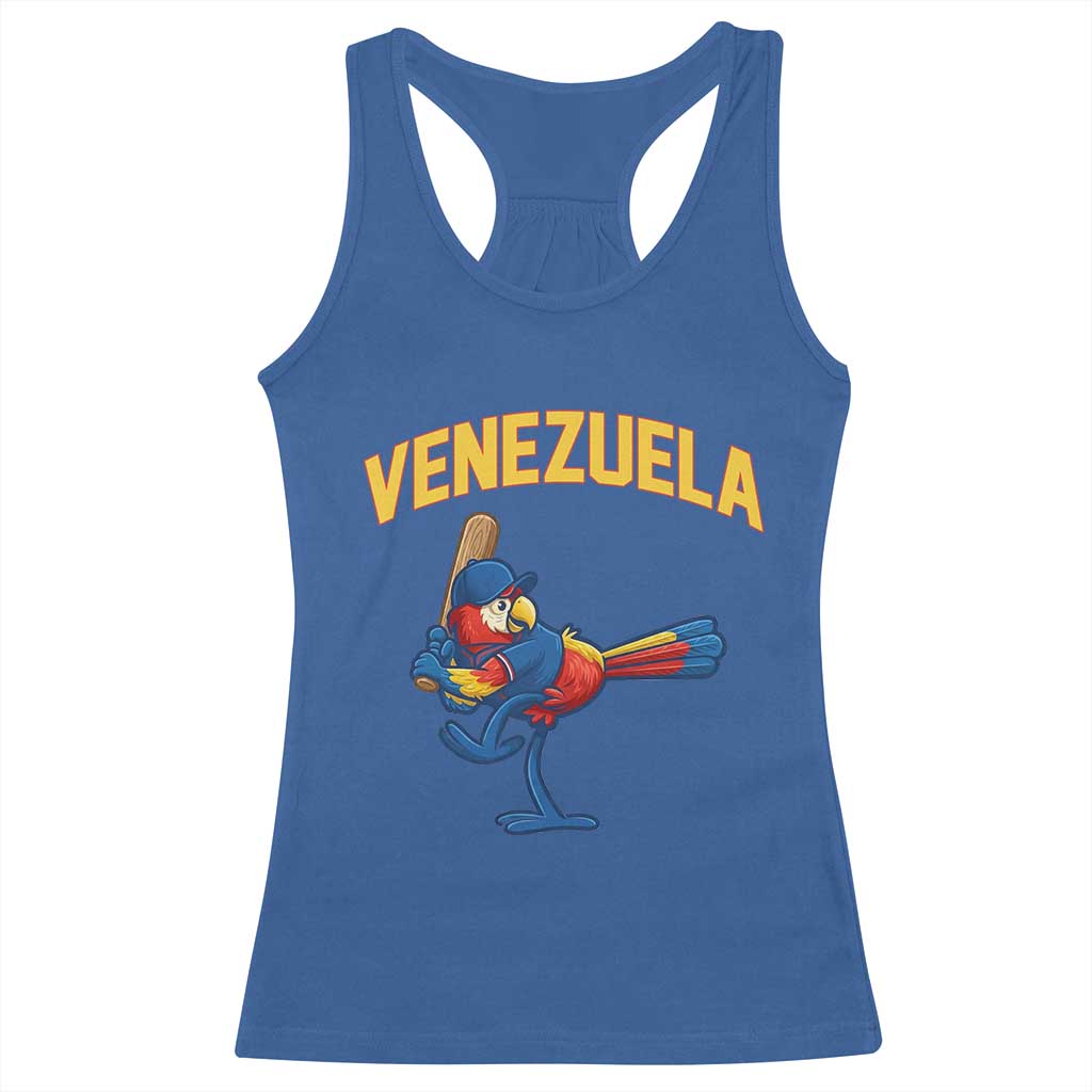 Venezuela Baseball Macaw Batter Racerback Tank Top Ara Macao Guacamaya Venezuelan Pride TS02 Royal Blue Print Your Wear