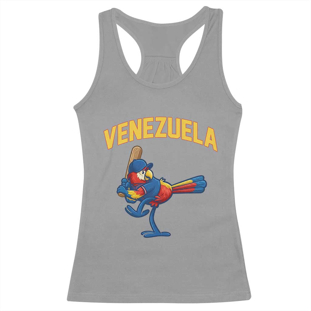 Venezuela Baseball Macaw Batter Racerback Tank Top Ara Macao Guacamaya Venezuelan Pride TS02 Sport Gray Print Your Wear