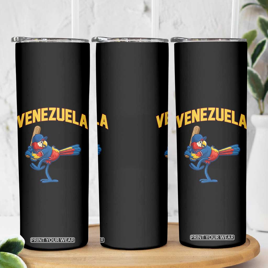 Venezuela Baseball Macaw Batter Skinny Tumbler Ara Macao Guacamaya Venezuelan Pride TS02 Print Your Wear