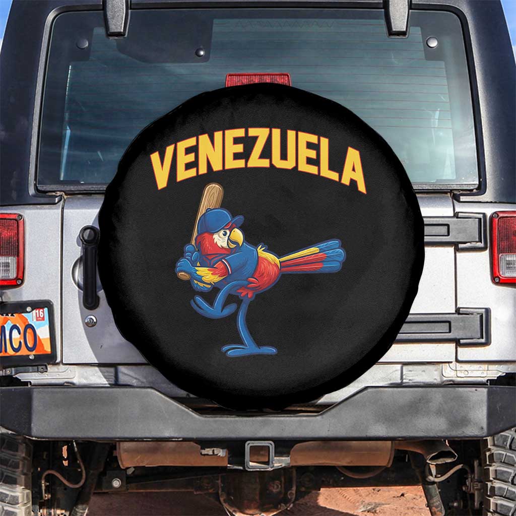 Venezuela Baseball Macaw Batter Spare Tire Cover Ara Macao Guacamaya Venezuelan Pride TS02 No hole Black Print Your Wear